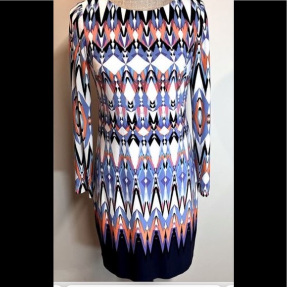 Vince Camuto dress sz 2 multicolor gold back zipper - Picture 7 of 7